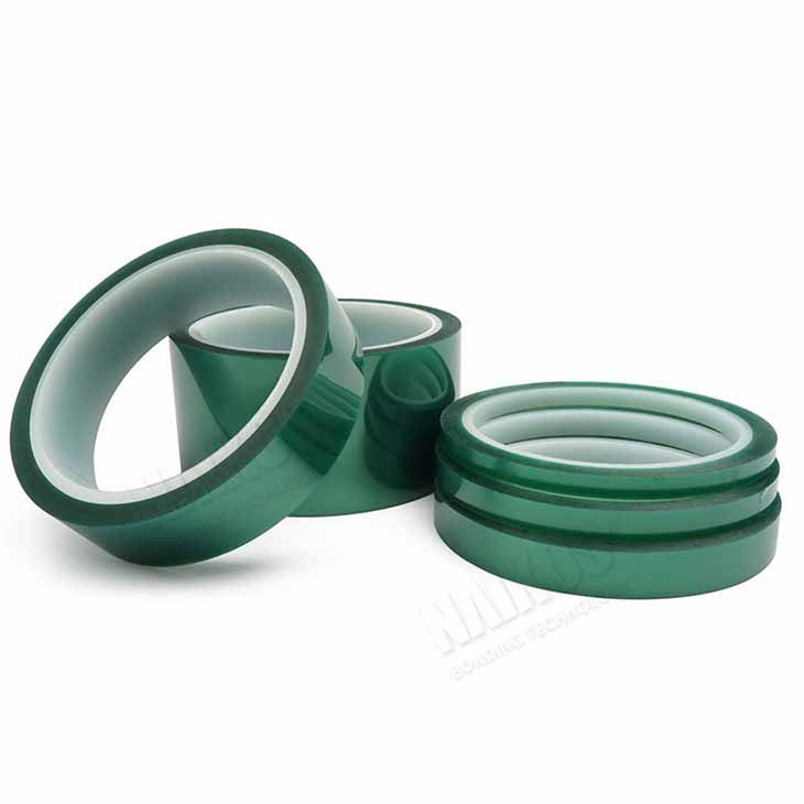 High Temperature Silicone Adhesive Green PET Polyester Tape